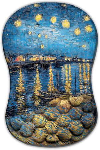 وسادة ماوس مريحة من Starry Night تدعم المعصم، مسند معصم ناعم غير قابل للانزلاق مع لوحة مفاتيح كمبيوتر للتدليك ولوحة ماوس للكمبيوتر الشخصي للمكتب والألعاب (معصم 12) in Kuwait