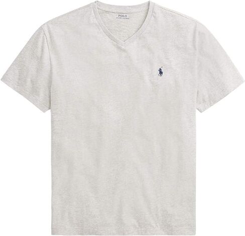Polo Ralph Lauren Men's Classic Fit V-Neck T-Shirt (Light Heather Grey (Navy Pony), XL in Saudi Arabia