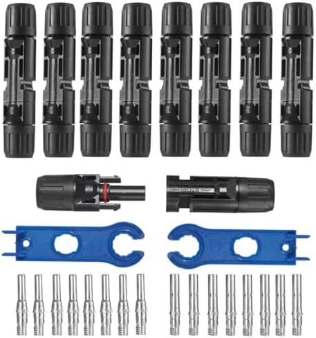 Solar Connectors Panels Kit, Solar Panel Cable Connectors Pins Connector Terminals Crimping Pliers Crimper Set (24PCS(12 Pairs) Solar Connectors)… in Saudi Arabia