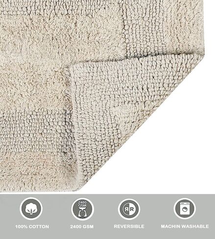 KEMA Soft 100% Cotton Halloween Pumpkin-Style Regular Use Rectangular Spa Mat Rug Plush Water Absorbent, Decorative Border - for Bathroom Vanity, Bathtub/Shower - Machine Washable - 1 Pack in Kuwait