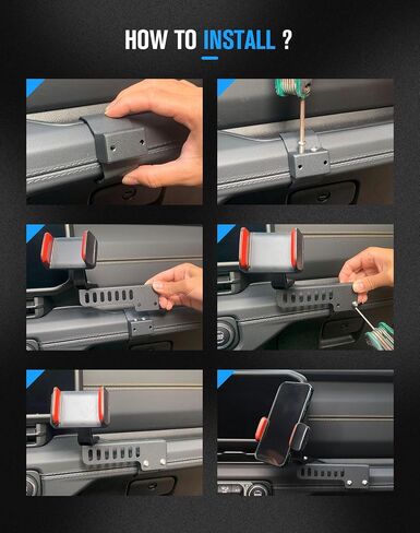 JeCar JL Phone Holder Passenger Side Cellphone Mount Interior Accessory Compatible with Jeep Wrangler 2024 JL JLU & Gladiator JT Truck in Saudi Arabia
