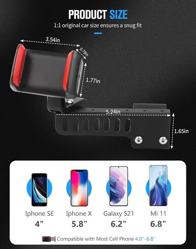 JeCar JL Phone Holder Passenger Side Cellphone Mount Interior Accessory Compatible with Jeep Wrangler 2024 JL JLU & Gladiator JT Truck in Saudi Arabia