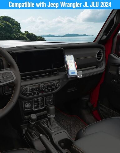 JeCar JL Phone Holder Passenger Side Cellphone Mount Interior Accessory Compatible with Jeep Wrangler 2024 JL JLU & Gladiator JT Truck in Saudi Arabia