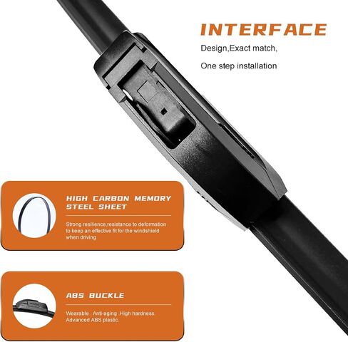QUALITY Front Windshield Wipers,22" + 21" Premium All-Season J/U Hook Quiet Windshield Wiper Blades (Set of 2) in Saudi Arabia