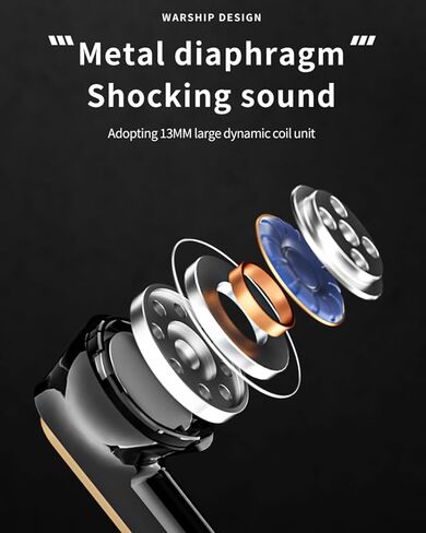 Wireless Earbuds Bluetooth Headphones, 40H Playtime 360°ACS Conduction Steres IPX5 Waterproof Ear Buds, LED Power Display in-Ear Earphones with Noise Cancelling with Mic for iOS Andriod (black) in Saudi Arabia