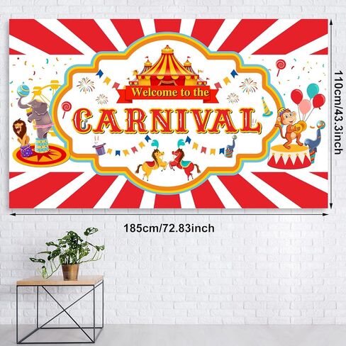 Circus Carnival Party Decoration Including Circus Confetti Balloons Kit Carnival Photography Backdrop Banner Carnival Party Tablecloths for Kids Boys Girls Birthday Party Decorations Supplies in Saudi Arabia
