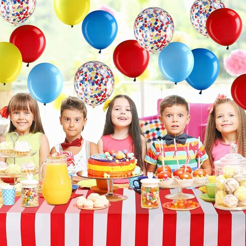 Circus Carnival Party Decoration Including Circus Confetti Balloons Kit Carnival Photography Backdrop Banner Carnival Party Tablecloths for Kids Boys Girls Birthday Party Decorations Supplies in Saudi Arabia