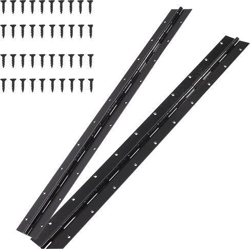 2-حزمة من مفصلات البيانو والمتواصلة باللون الأسود مقاس 20 بوصة، وعرض مفتوح 2 بوصة، ومفصلات من الفولاذ المقاوم للصدأ بسمك 0.06 بوصة مع فتحة ومسامير، ومفصلات أثاث لصناديق تخزين أبواب الخزانة in Kuwait