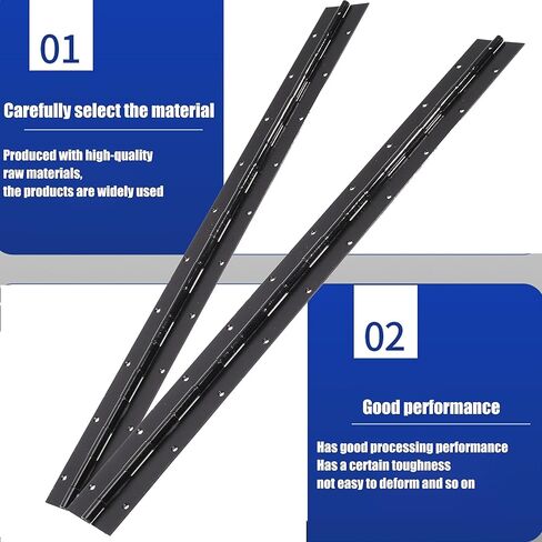 2-حزمة من مفصلات البيانو والمتواصلة باللون الأسود مقاس 20 بوصة، وعرض مفتوح 2 بوصة، ومفصلات من الفولاذ المقاوم للصدأ بسمك 0.06 بوصة مع فتحة ومسامير، ومفصلات أثاث لصناديق تخزين أبواب الخزانة in Kuwait