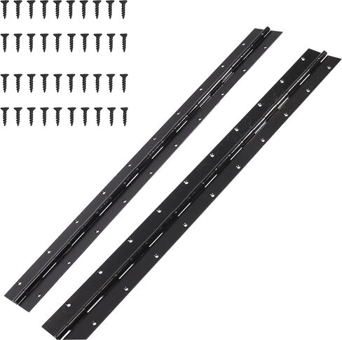 2-حزمة من مفصلات البيانو والمتواصلة باللون الأسود مقاس 20 بوصة، وعرض مفتوح 2 بوصة، ومفصلات من الفولاذ المقاوم للصدأ بسمك 0.06 بوصة مع فتحة ومسامير، ومفصلات أثاث لصناديق تخزين أبواب الخزانة in Kuwait