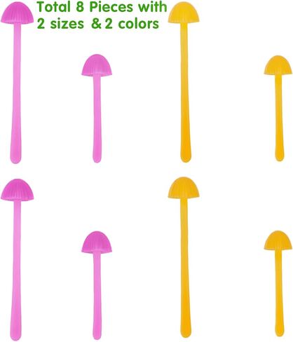 Sprout Mini Mushroom Bookmarks Creative Soft Silicone Plant Bookmark - Gift for Book Lovers, Teachers, Back to School，Set of 8 (2 Colors & 2 Sizes) in Saudi Arabia
