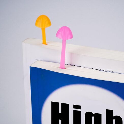 Sprout Mini Mushroom Bookmarks Creative Soft Silicone Plant Bookmark - Gift for Book Lovers, Teachers, Back to School，Set of 8 (2 Colors & 2 Sizes) in Saudi Arabia