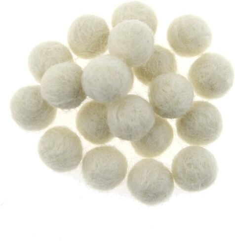 Needle Felt Balls Pure Wool Beads Dry Felted Balls 15mm Handmade DIY Crafts 20pcs (White) in Saudi Arabia