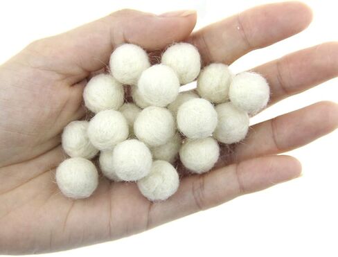 Needle Felt Balls Pure Wool Beads Dry Felted Balls 15mm Handmade DIY Crafts 20pcs (White) in Saudi Arabia