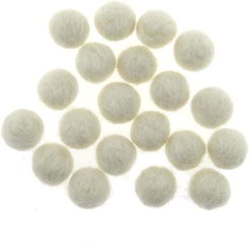 Needle Felt Balls Pure Wool Beads Dry Felted Balls 15mm Handmade DIY Crafts 20pcs (White) in Saudi Arabia