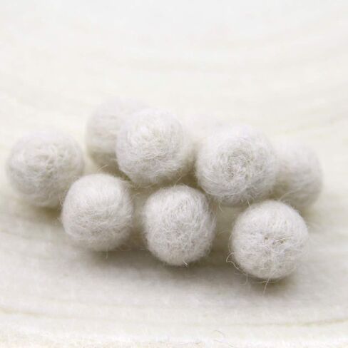 Needle Felt Balls Pure Wool Beads Dry Felted Balls 15mm Handmade DIY Crafts 20pcs (White) in Saudi Arabia