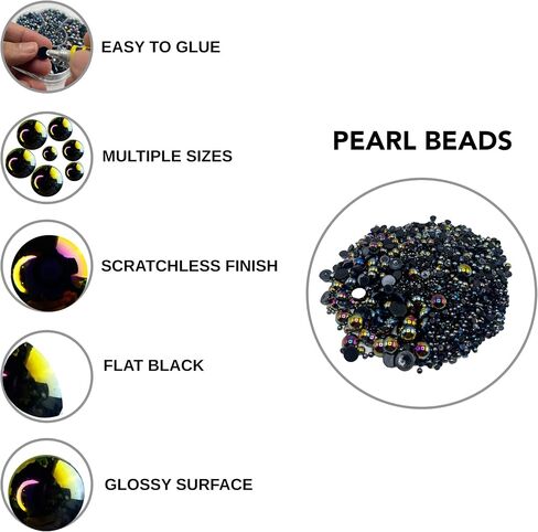 5700 AB Red Half Pearls for Crafts - Flatback Pearls/Jewels Pearls for Nails, DIY Accessory, Art and Fashion Projects - Neatly Organized Craft White Pearls for Makeup and Creative People in Saudi Arabia