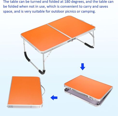 Foldable Laptop Table - Stand Foldable Table Portable Breakfast Tray, Apply to Outdoor/Hiking/Camping (White) in Saudi Arabia