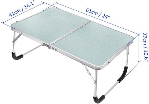 Foldable Laptop Table - Stand Foldable Table Portable Breakfast Tray, Apply to Outdoor/Hiking/Camping/Fishing (Silver) in Saudi Arabia
