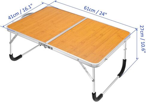 Foldable Laptop Table - Stand Foldable Table Portable Breakfast Tray, Apply to Outdoor/Hiking/Camping/Fishing (Silver) in Saudi Arabia