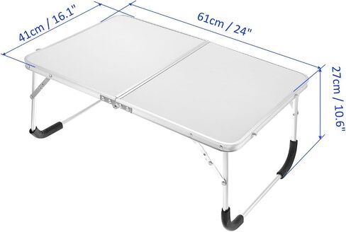 Foldable Laptop Table - Stand Foldable Table Portable Breakfast Tray, Apply to Outdoor/Hiking/Camping/Fishing (Silver) in Saudi Arabia