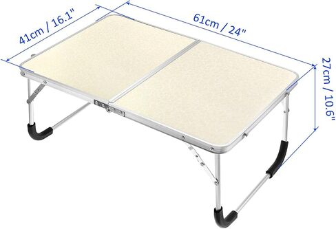 Foldable Laptop Table - Stand Foldable Table Portable Breakfast Tray, Apply to Outdoor/Hiking/Camping/Fishing (Silver) in Saudi Arabia
