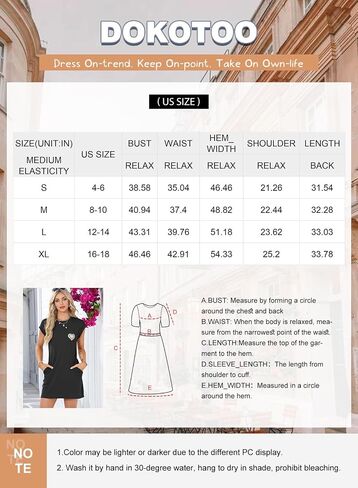 Dokotoo Womens 2024 Casual Summer Dresses Crewneck Short Sleeve Mini Tshirt Dress with Letter Pockets in Saudi Arabia