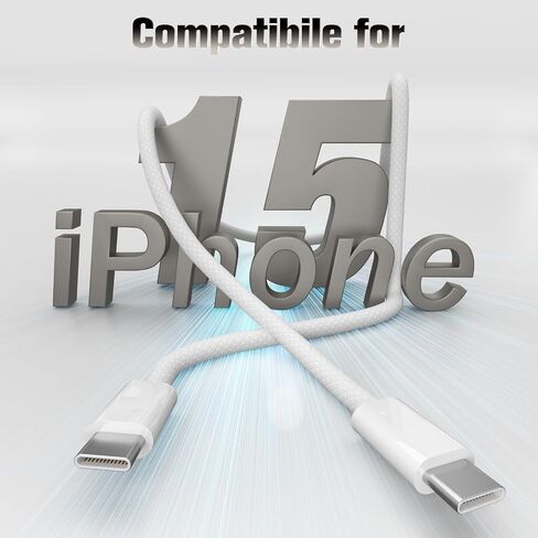 شاحن سيارة iPhone، كابل شحن منسوج USB-C بقدرة 60 وات يدعم Apple Carplay متوافق مع iPhone 15/Plus/Pro/Pro Max/MacBook Pro/iPad Pro/Mini/Air، Samsung Galaxy S23/S22 (2Pack-1M) in Saudi Arabia