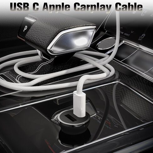 شاحن سيارة iPhone، كابل شحن منسوج USB-C بقدرة 60 وات يدعم Apple Carplay متوافق مع iPhone 15/Plus/Pro/Pro Max/MacBook Pro/iPad Pro/Mini/Air، Samsung Galaxy S23/S22 (2Pack-1M) in Saudi Arabia