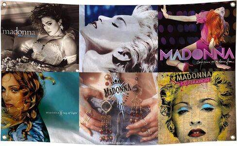OWkay American Singer Music Album Cover Madonna Tapestry 3x5 Ft Indoor Living Room Home bedroom College Dorm For Wall Decoration Outdoor Tapestry, white in Saudi Arabia