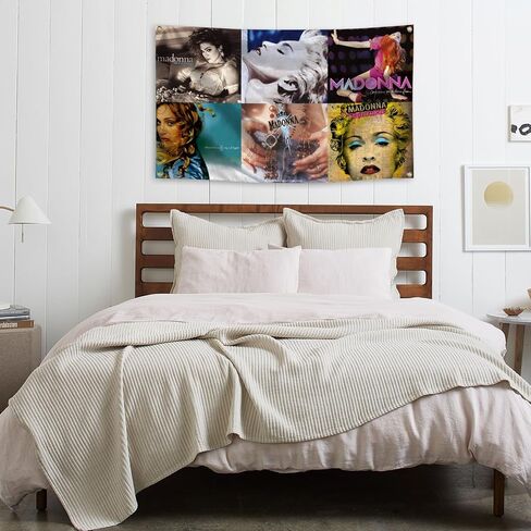 OWkay American Singer Music Album Cover Madonna Tapestry 3x5 Ft Indoor Living Room Home bedroom College Dorm For Wall Decoration Outdoor Tapestry, white in Saudi Arabia