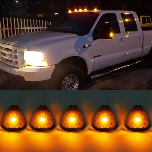 Bestiew Smoke Lens Cab Roof Marker Lights Top Clearance Running Lamps for Ford F150 F250 F350 F450 F550 F650 F750 1999-2016 Super Duty Pickup Trucks Replacement Assembly Accessories,Amber 5 PCS in Saudi Arabia