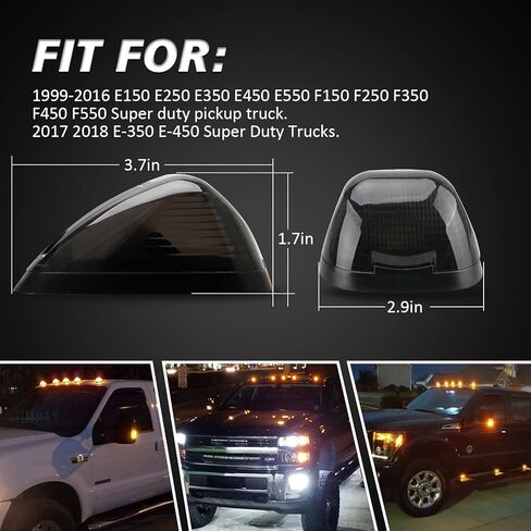 Bestiew Smoke Lens Cab Roof Marker Lights Top Clearance Running Lamps for Ford F150 F250 F350 F450 F550 F650 F750 1999-2016 Super Duty Pickup Trucks Replacement Assembly Accessories,Amber 5 PCS in Saudi Arabia