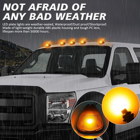 Bestiew Smoke Lens Cab Roof Marker Lights Top Clearance Running Lamps for Ford F150 F250 F350 F450 F550 F650 F750 1999-2016 Super Duty Pickup Trucks Replacement Assembly Accessories,Amber 5 PCS in Saudi Arabia
