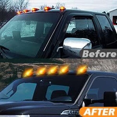 Bestiew Smoke Lens Cab Roof Marker Lights Top Clearance Running Lamps for Ford F150 F250 F350 F450 F550 F650 F750 1999-2016 Super Duty Pickup Trucks Replacement Assembly Accessories,Amber 5 PCS in Saudi Arabia