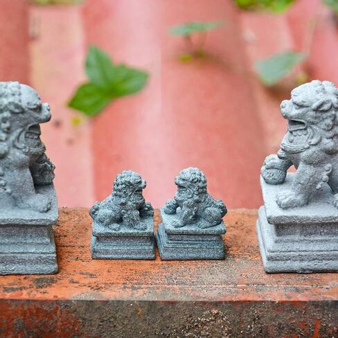 Asian Fu Foo Dogs-Pair of Two Guardian Lions,Stone Statues Feng Shui Decor in Saudi Arabia
