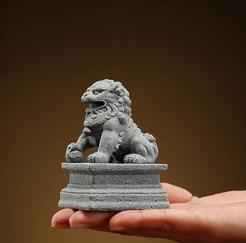 Asian Fu Foo Dogs-Pair of Two Guardian Lions,Stone Statues Feng Shui Decor in Saudi Arabia