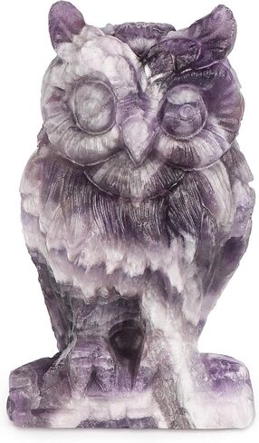 Artistone Crystal Owl Figurine Decoration Hand Carved Amethyst Owls Statue 2 inch a Symbol of Wisdom The Guardian of Halloween Decor in Saudi Arabia