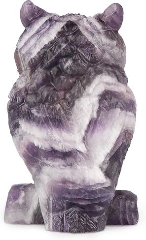 Artistone Crystal Owl Figurine Decoration Hand Carved Amethyst Owls Statue 2 inch a Symbol of Wisdom The Guardian of Halloween Decor in Saudi Arabia