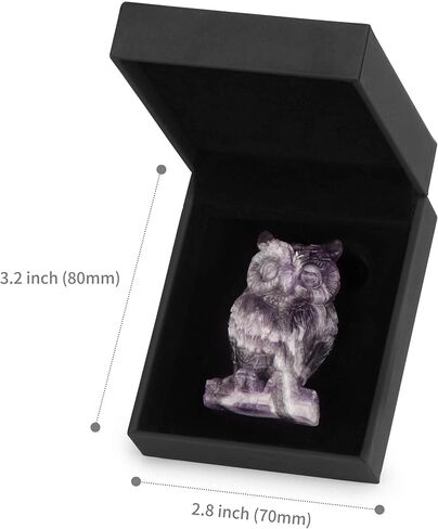 Artistone Crystal Owl Figurine Decoration Hand Carved Amethyst Owls Statue 2 inch a Symbol of Wisdom The Guardian of Halloween Decor in Saudi Arabia