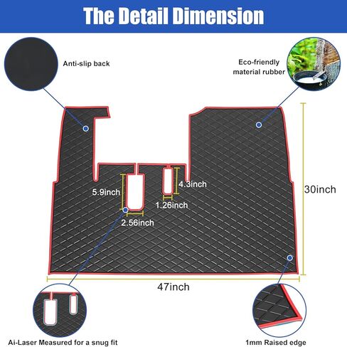 سجادة أرضية عربة الجولف لعربة الجولف iCon i20 i40| بطانة سجادة أرضية بتغطية كاملة | مطاط طبيعي مانع للانزلاق وسهل التنظيف in Kuwait