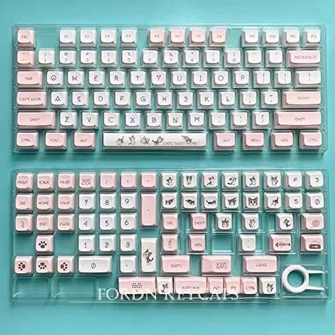 Cheese cat Smile cat keycap xda Height pbt Material Sublimation 108/104/98/87/84/68/64 in Saudi Arabia