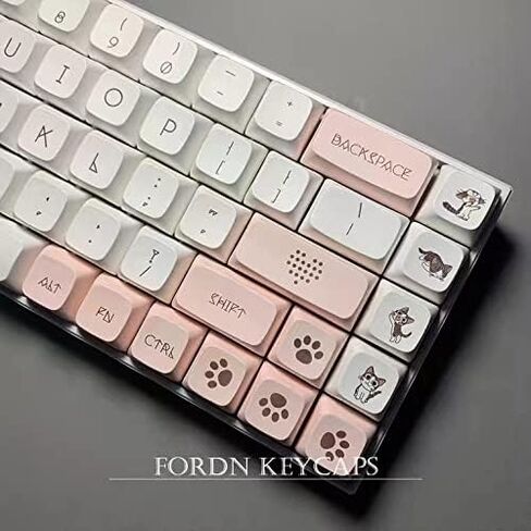 Cheese cat Smile cat keycap xda Height pbt Material Sublimation 108/104/98/87/84/68/64 in Saudi Arabia