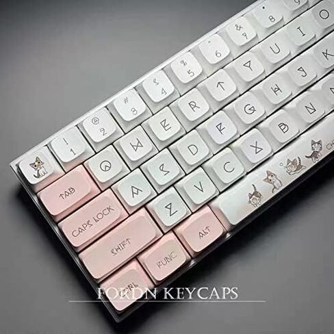 Cheese cat Smile cat keycap xda Height pbt Material Sublimation 108/104/98/87/84/68/64 in Saudi Arabia