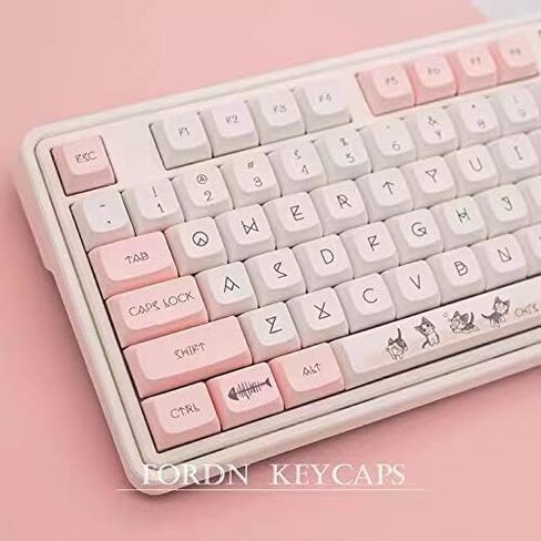 Cheese cat Smile cat keycap xda Height pbt Material Sublimation 108/104/98/87/84/68/64 in Saudi Arabia