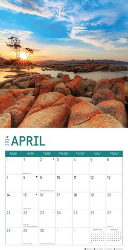 2024 World Travel Monthly Wall Calendar by Bright Day, 12 x 12 Inch Destiantions Vacation Sunset Ocean Moutains Scenic in Saudi Arabia