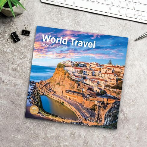 2024 World Travel Monthly Wall Calendar by Bright Day, 12 x 12 Inch Destiantions Vacation Sunset Ocean Moutains Scenic in Saudi Arabia