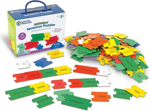 Learning Resources Skill Builders! Sentence Puzzles - Educational Puzzles for Kids, Kindergartner Learning Games, Reading Games for Kids,Back to School,112 Pieces, 5+ Ages in Saudi Arabia