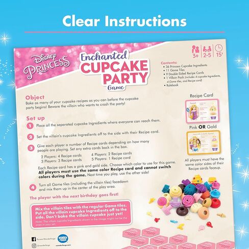 لعبة Wonder Forge Disney Enchanted Cupcake Party - لعبة مطابقة جذابة للأطفال من سن 3 سنوات فما فوق | يضم شخصيات ديزني المحبوبة | عظيم لتنمية المهارات | عيد ميلاد مثالي in Kuwait