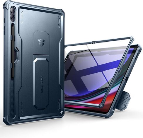 حافظة Dexnor لهاتف Samsung Galaxy Tab S9 Ultra (2023) / Tab S8 Ultra (2022) مقاس 14.6 بوصة، [واقي شاشة مدمج ومسند] مع حامل قلم عالي التحمل وغطاء واقٍ لكامل الجسم مقاوم للصدمات - وردي in Saudi Arabia